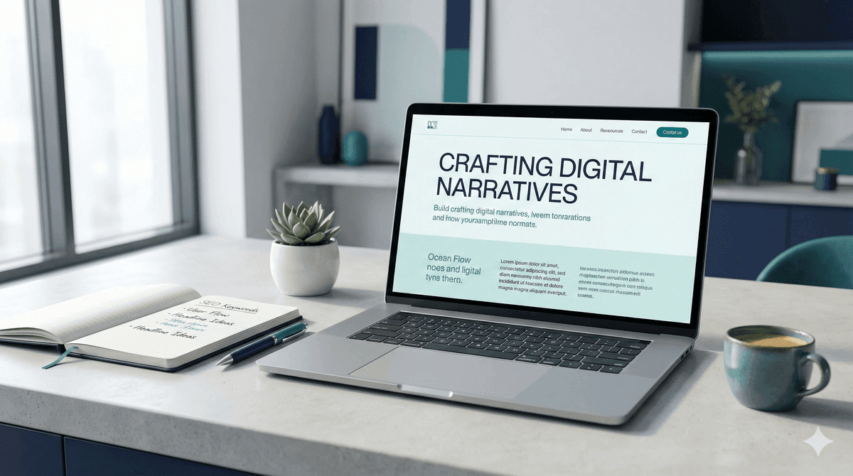 Website copywriting laid out on a landing page